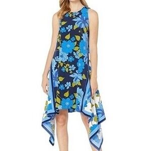 Maggy London Blue Green Floral A-Line Dress NWT | Wedding Guest Day Event Size 6